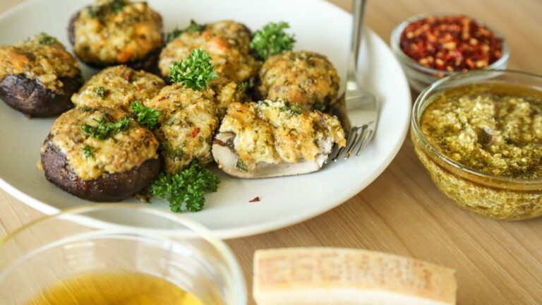 Pesto Stuffed Mushrooms