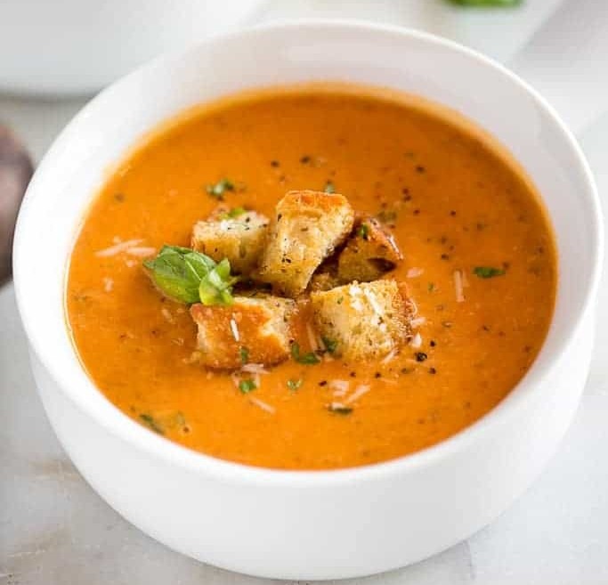 Creamy tomato basil soup