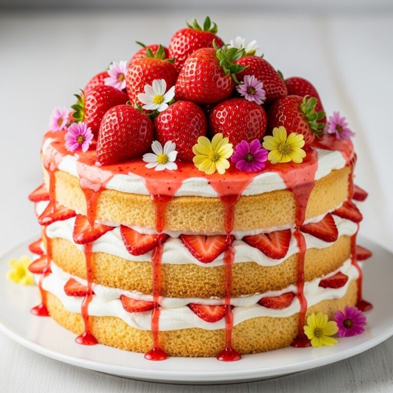 7 Easy Strawberry shortcake cake design