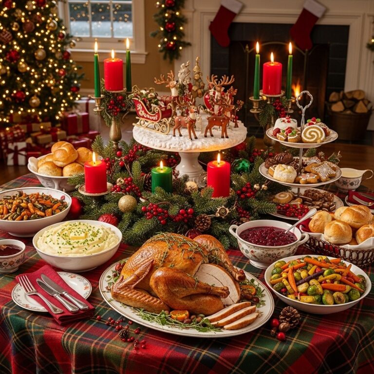 12 Christmas party food table